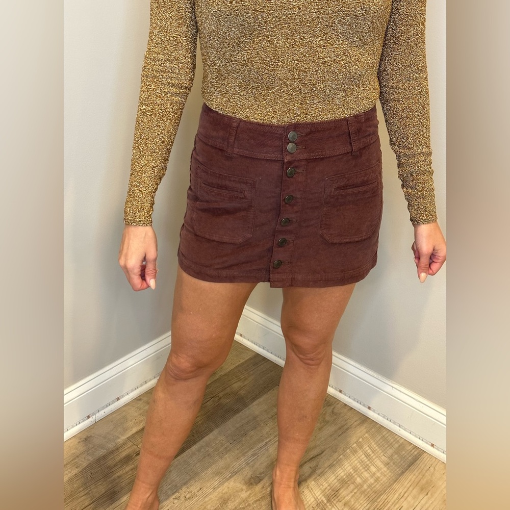 Corduroy 2 Pocket Mini Skirt by Free People - Size 25